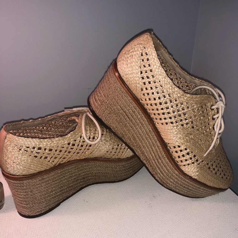 Schutz Jules Raffia Straw Wedges sz. 9 never worn!